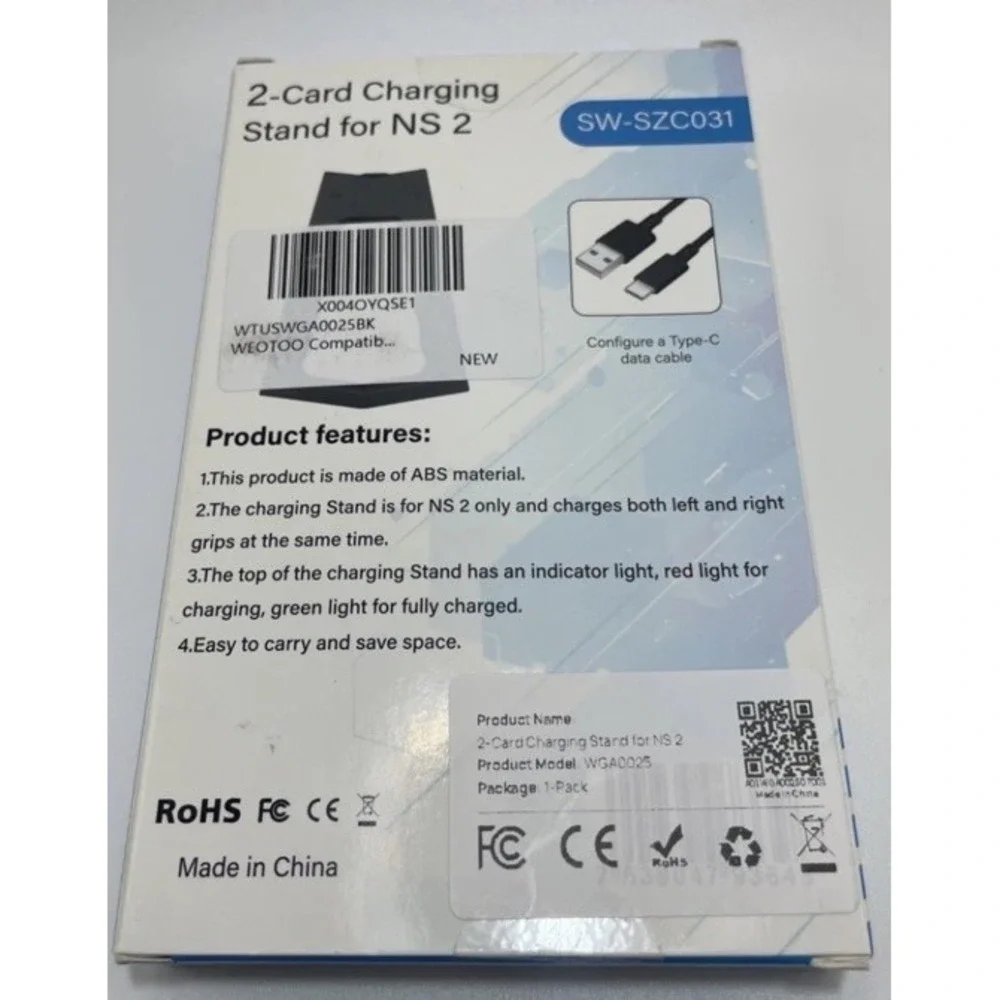 2-Card Charging Stand Grip for Nintendo Switch 2 (Model SW-SZC031) - New Sealed
